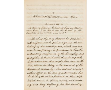 Sermons.- Irvine (John, Consular Chaplain at Genoa &amp; Sardinia, d.1851) Sermons Preached at Genoa 1845-1846, manuscript in