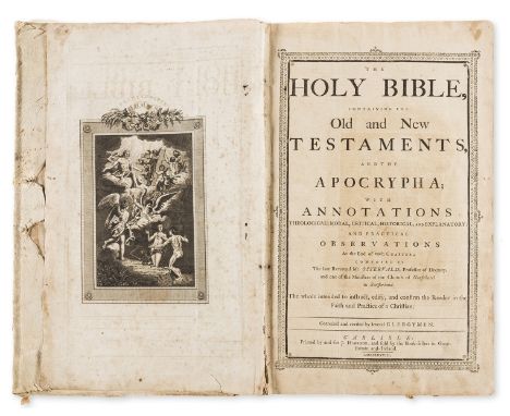 Bible, English.- The Holy Bible...with annotations...composed by the late Reverend Mr. Ostervald..., 2 vol. in 1, engraved fr