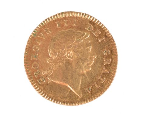George III, gold half guinea, 1804, seventh head, r. shield in garter (S 3737), nearly extremely fine.