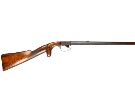 An English 54 calibre underhammer percussion rifle with 'takedown' butt, round barrel 28.5 in. with one standing and one fold