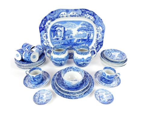 Copeland Spode Italian pattern blue and white china, platter, milk jugs and tableware
