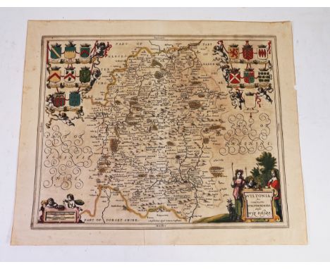 JANSSONIUS, Johannes (1588-1664). Wiltonia [Map of Wiltshire].JANSSONIUS,Johannes (1588-1664).  Wiltonia sivecomitatus Wilton