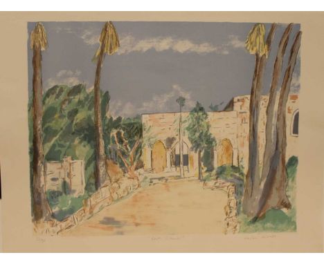 St Catherines Monastery signed, titled and numbered 31/75 etching and aquatint 55 x 71.5cm, unframed; Beit Daniel signed titl