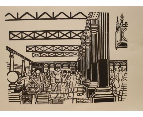 Billingsgate Market lithograph 57 x 76cm, unframedmultiples available