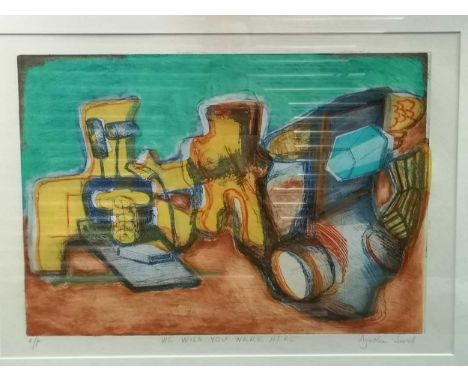 We Wish You Were Here, artist's proof signed 'Agatha Sorel' framed lithograph 44 x63cm