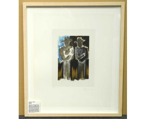 Conversation signed and numbered 23/150 framed lithograph 42 x 33cm