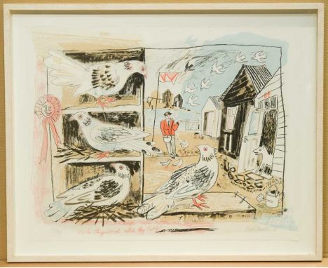 Pigeon Loft signed and numbered 53/75 framed lithograph 63 x 81cm