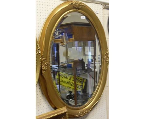 Two modern 19th Century style gilt framed wall mirrors, together with AFTER JOEL KIRK "Bear", colour print No'd. 149/500, sig