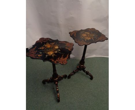 A Pair of Regency Lamp Torchieres with Carved lacquered wood