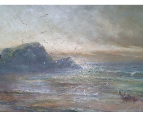 J. R. Sturgeon - oil on canvas - Seascape, dated 1902, 23" x 23" - a/f.
