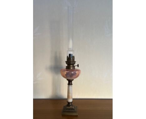 PINK BOWL OIL LAMP
