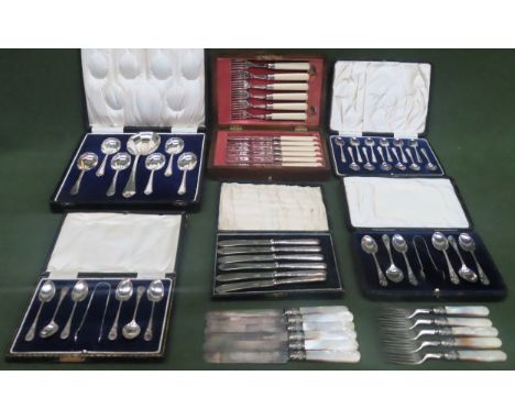 Quantity of various mostly boxed silver plated flatware
used unchecked