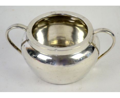 Two handled silver sugar bowl by William Hutton and Sons ltd, Birmingham, 1919