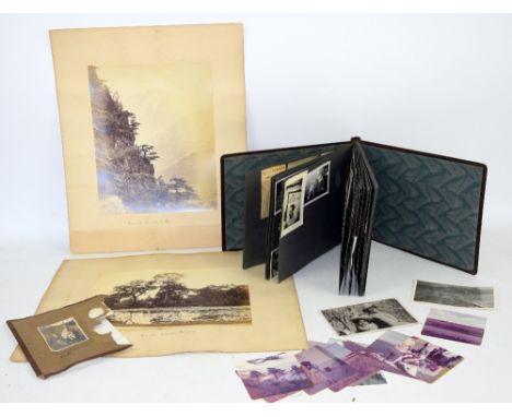 Collection of photographs albums, a vintage Polaroid camera in box, various books and  framed photographic group, etc. (2 she