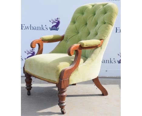 Victorian button back arm chair 