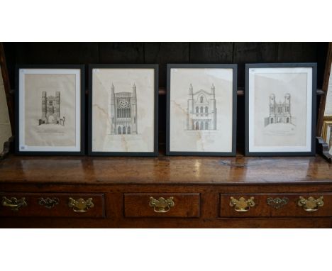 Set of 4 architectural prints 
