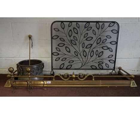 Fire surround together with fire dogs, coal bucket, fire screen etc. 