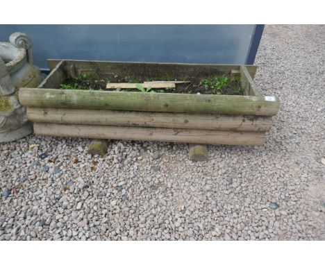 Large wooden trough planter 