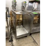 STAINLESS STEEL TUB CART W/ SHEET PAN SHELF ON CASTERS