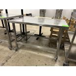 48IN X 30IN X 34IN STAINLESS STEEL TABLE ON CASTERS