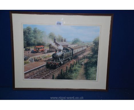 A Print of a GWR tank engine and coaches, from Don Breckon Country Connection