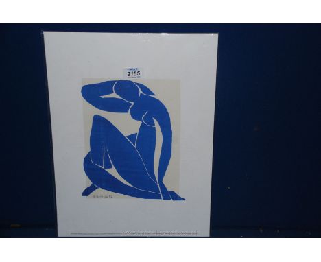 A Print after Matisse entitled 'Blue Nude II'.