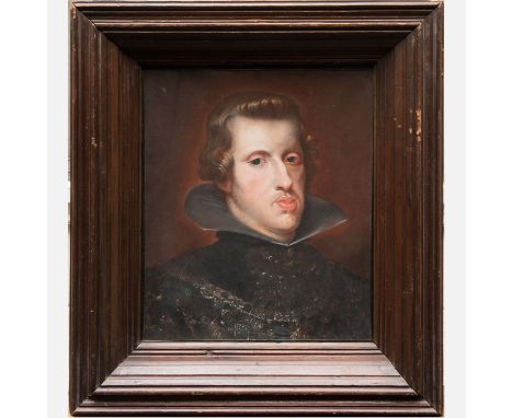 Juan Pantoja de la Cruz (1553 - 1608 ) - School, portrait of Phillip II  (1527 - 1598 ), in court dress, colour chalk on pape