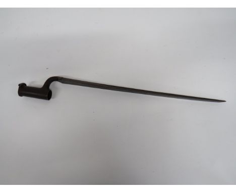 P1838/42 Lovells Catch Socket Bayonet Regimentally Marked 17 1/4 inch, triangular form blade with hollow ground back edges.  