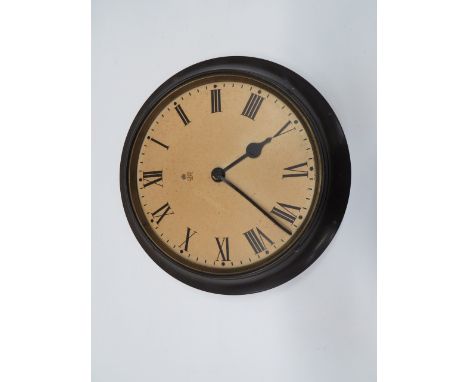 WW2 Period Electric Wall Clock 16 inch diameter, Bakelite, circular, wall clock.  White face with Roman numerals.  Face print