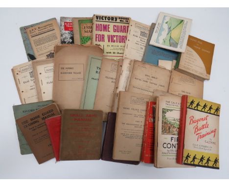 Good Selection of WW2 Home Guard Training Booklets and Pamphlets including Bayonet Battle Training (Gale & Polden) ... Fire C