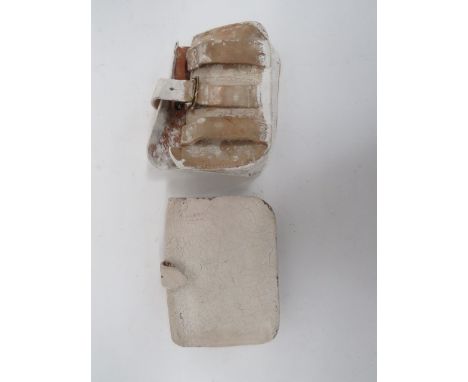 Pair of Slade Wallace 1888 Pattern Ammunition Pouches buff leather, rectangular pouches.  Rear double belt loop with central 