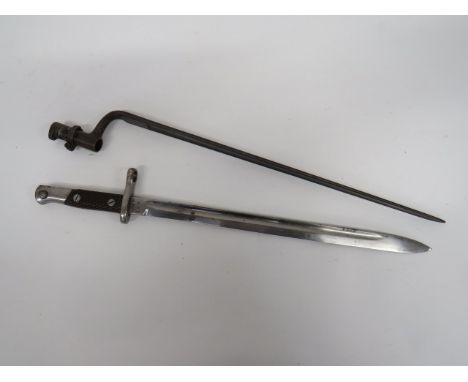 Two Continental Bayonets consisting Albini Braenlin socket bayonet.  18 inch, triangular form hollow ground blade.  Steel soc