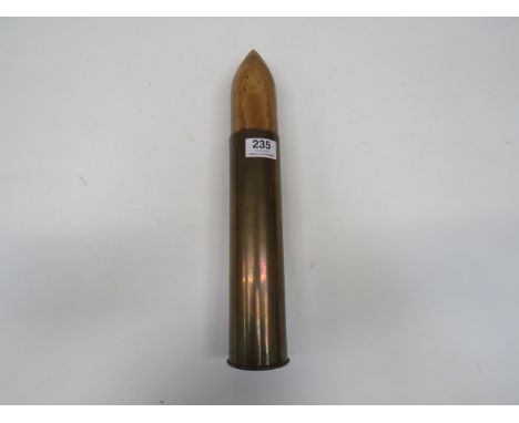 Scarce Vickers I 1905 Dated Display Shell brass case.  The base marked ÔVickers 1' dated '1905' and '30.11.05' with broad arr