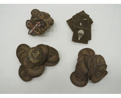 Selection of Various Embroidery Trade Badges consisting 15 x Parachute Qualification light bulb ... 11 x embroidery Armourer 