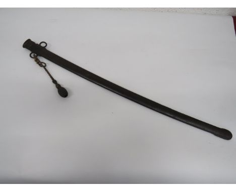 P1885  Cavalry Sword Scabbard steel scabbard with side double fixed rings.  Scabbard throat stamped 'W.K.Y 18. 1892 (Warwicks