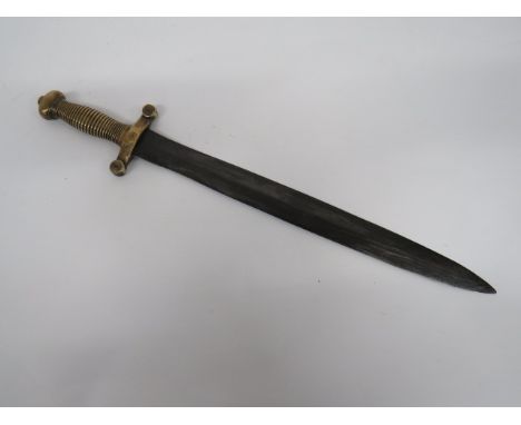 French 1832 Pattern Gladius Short Sword 19 1/4 inch, double edged, spear point blade.  Forte with faint maker's details.  One