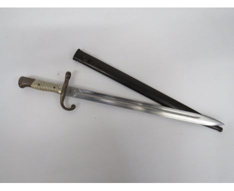 M1891 Argentine Mauser Bayonet 15 3/4 inch, single edged blade with large fuller.  The forte with 'Weyersberg Kirschbaum & Co