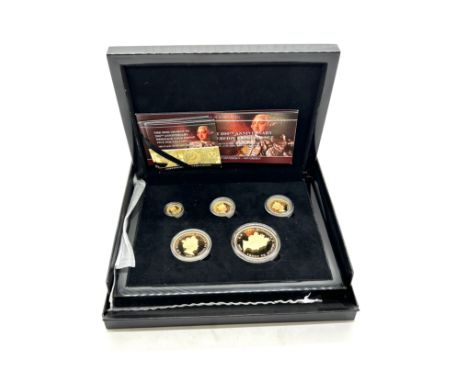 Cased 2020 22ct George III 200th anniversary gold prestige sovereign proof set coin set to include £5, Double sovereign, Sove