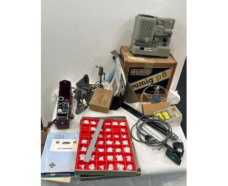 Selection of vintage electrical items to include an Eumig projector etc 