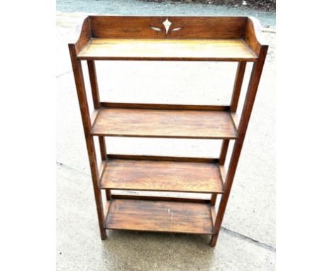 Oak book shelf measures approximately 39 inches tall 22 inches wide 9 inches depth 