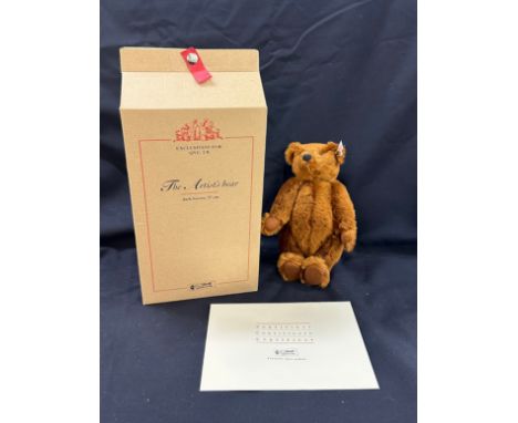 Steiff the artist bear dark brown 27cm 00564, with box and coa 