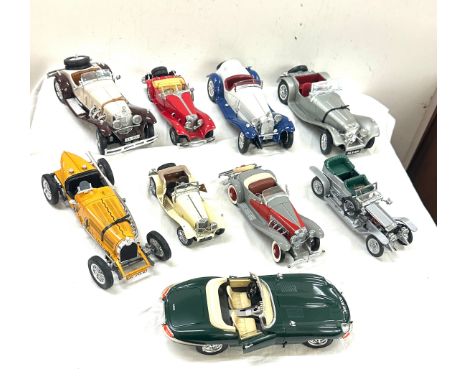Selection of model cars to include Burago Alfa Romeo, 1907 Rolls Royce Franklin Mint, Burago Bugatti etc 