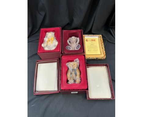 Selection of 3 boxed Steiff Enesco collection bears, 1986, 2002, 2001. 1 with COA 
