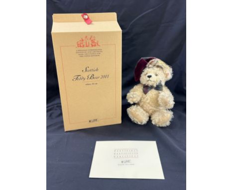 Steiff scottish teddy bear 2001 32cm 654855 with box and coa number 34 