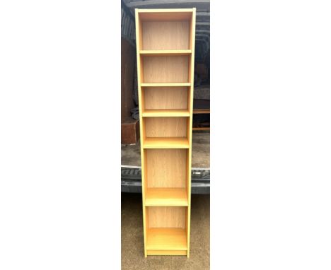 6 shelf oak bookcase measures approximately 80 inches by 11 inches 