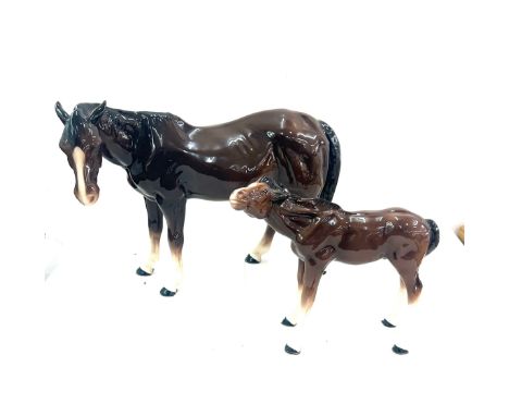 Large Melba pottery horse and 1 other 11 inches tall 15 inches wide 