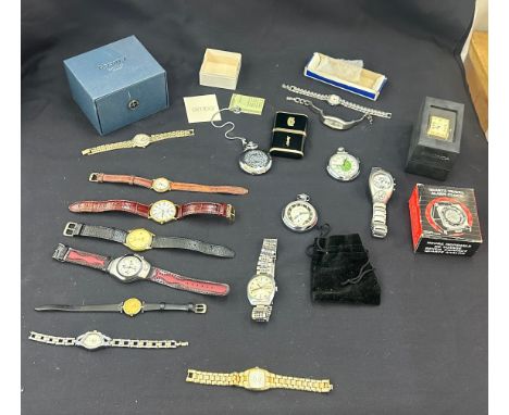 Large selection of vintage and later watches includes Accurist etc 