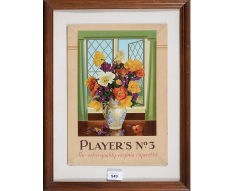 Vintage advertising. Imperial Tobacco Co. Ltd., Player's No.3 - The Extra Quality Virginia Cigarette, showcard, c.1939, litho