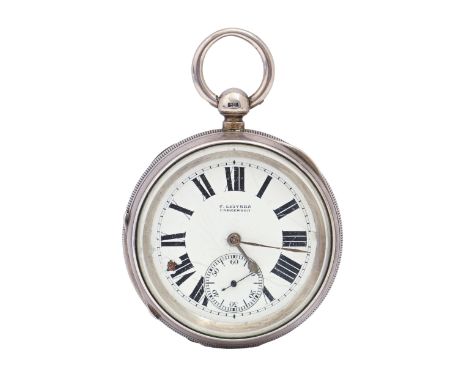 A silver lever watch, the case of unusually heavy gauge, T Leivers Underwood, 63mm diam, Chester 1902, 368g  Movement running