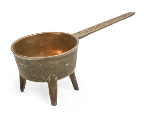 An English bronze skillet, Bridgewater, c1776-1785,&nbsp; the handle cast&nbsp; ROBT STREET &amp; CO and with the size number